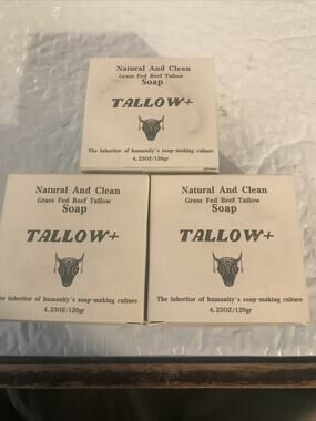 Natural And Clean Grass-Fed Beef Tallow Soap 3PK